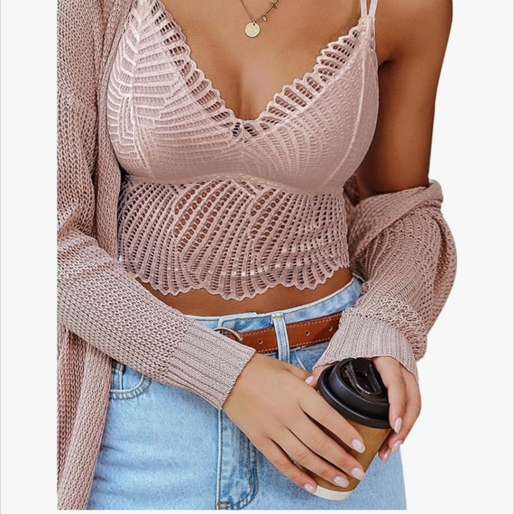 Avidlove Lace Bralette for Women Camisoles Racerback Adjustable Strap Crop top